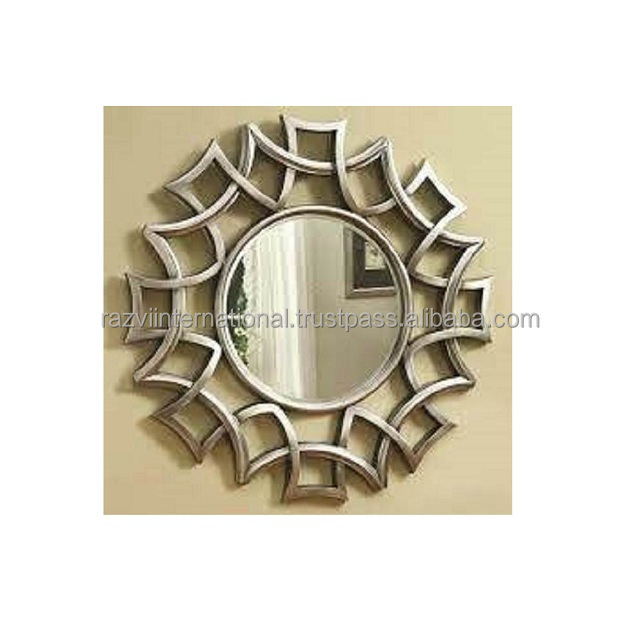 Home Decoration Flower Design Metal Mirror Wall Decor