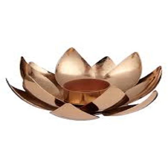 Gold Blooming Lotus Flower Tea Light Candle Holders Tea light for home decoration handmade gold candle votive