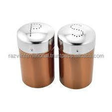 Brass leaf design fancy luxury salt & pepper Gold plate lid salt & Pepper stainless steel