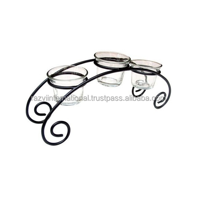 Wholesale Metal candle votive Holder iron wire glass votive holder handmade candle votive holder