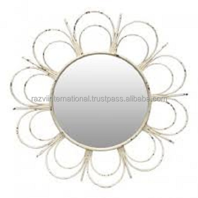 Home Decoration Flower Design Metal Mirror Wall Decor