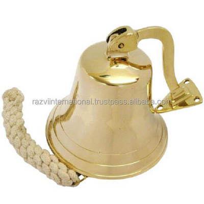 High quality Antique Brass Wall Mount Marine Hanging Bell Nautical Home Decor Door Bell