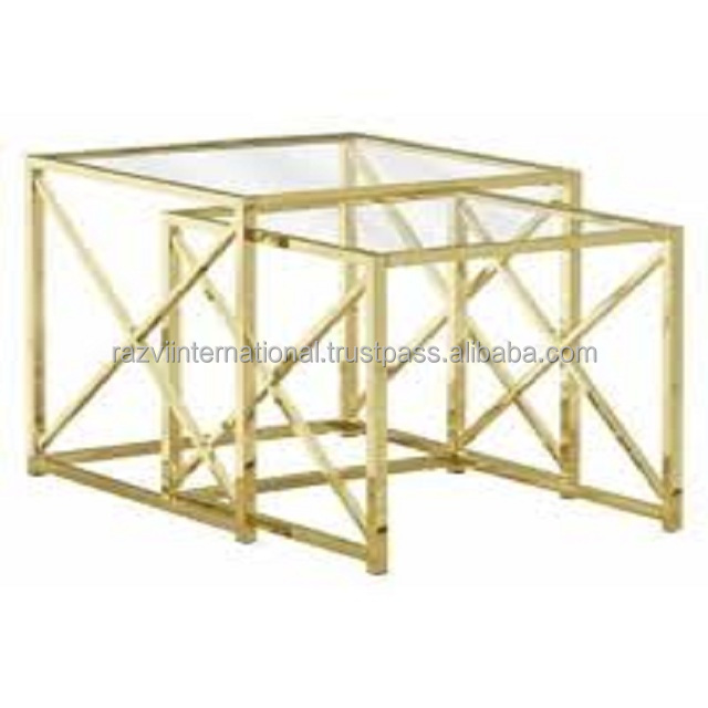 Living Room Nesting Table Stainless Steel Coffee Tables