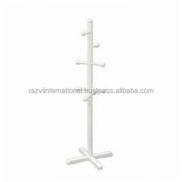 White color solid metal coat rack