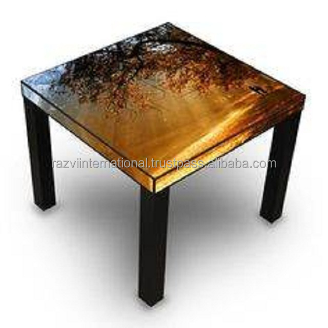 Solid wood fancy design epoxy counter top river table