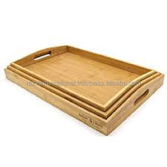 Leaf shape Wooden Serving Trays Mango Wood Tray Wood Tray For Food