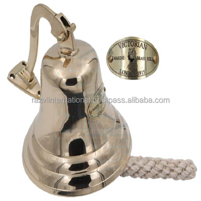 High quality Antique Brass Wall Mount Marine Hanging Bell Nautical Home Decor Door Bell