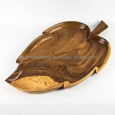 Leaf shape Wooden Serving Trays Mango Wood Tray Wood Tray For Food