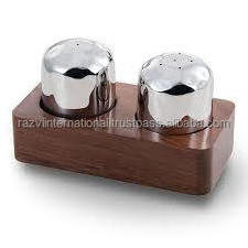 Brass leaf design fancy luxury salt & pepper Gold plate lid salt & Pepper stainless steel