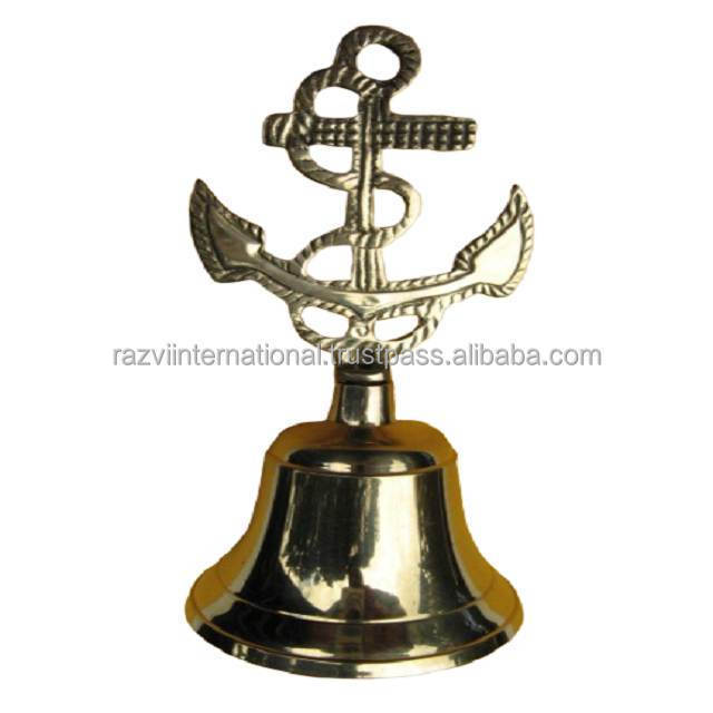 High quality Antique Brass Wall Mount Marine Hanging Bell Nautical Home Decor Door Bell