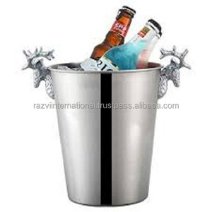 Ice bucket metal deer face aluminium handle Wholesale Clear Unique Metal Champagne Ice Buckets Beverage Tubs Vintage Wine bucket