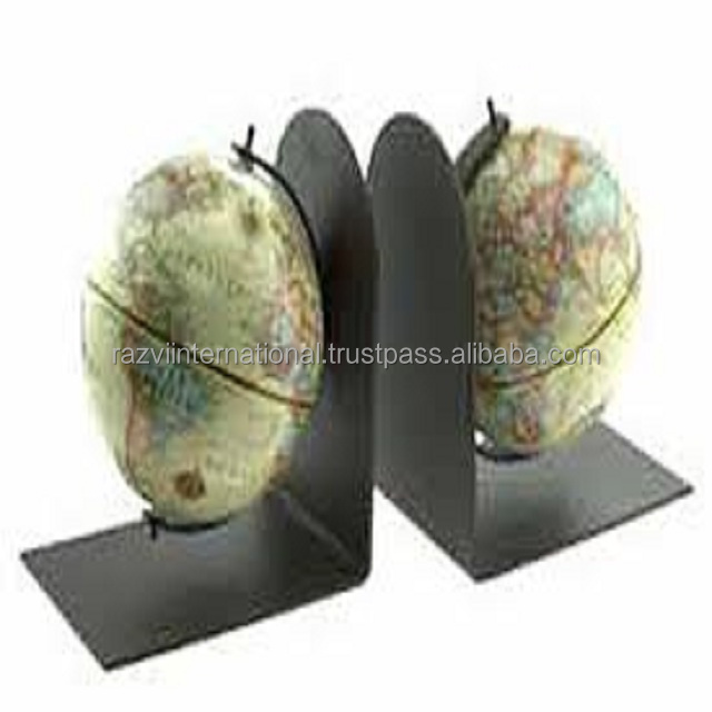 New art globe bookend nickle plated bookend