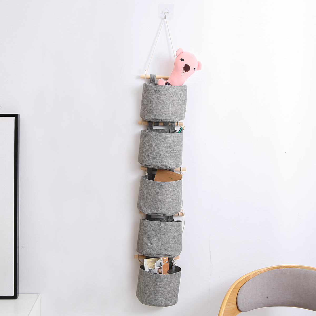 Detachable Wall Mount Hanging Organizer Hanging Storage Basket The Bed Storage Container Bag organizer