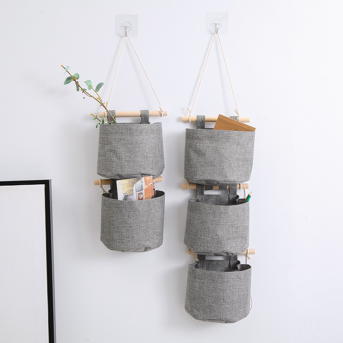 Detachable Wall Mount Hanging Organizer Hanging Storage Basket The Bed Storage Container Bag organizer