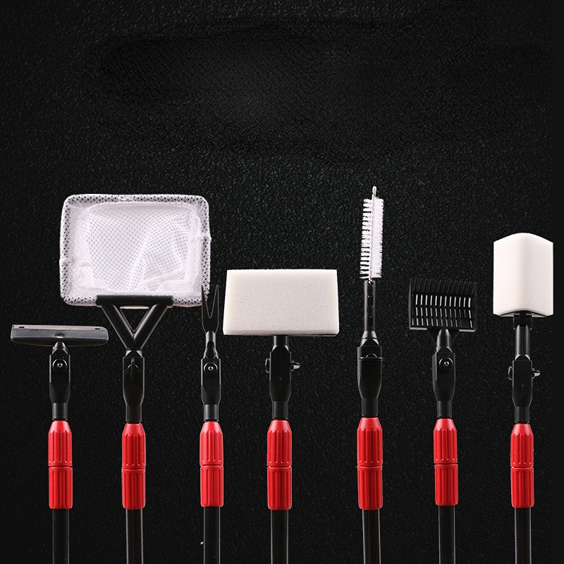 Fish tank brush retractable cleaning tool Multi-functional cleaning brush inner wall tool wipe glass algae scraper