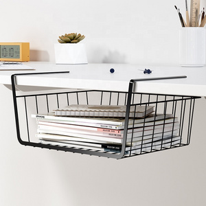 High quality Hardware Storage Organizer Cabinet Under Shelf  Hanging Metal Wire Storage Baskets for Cabinet Shelf