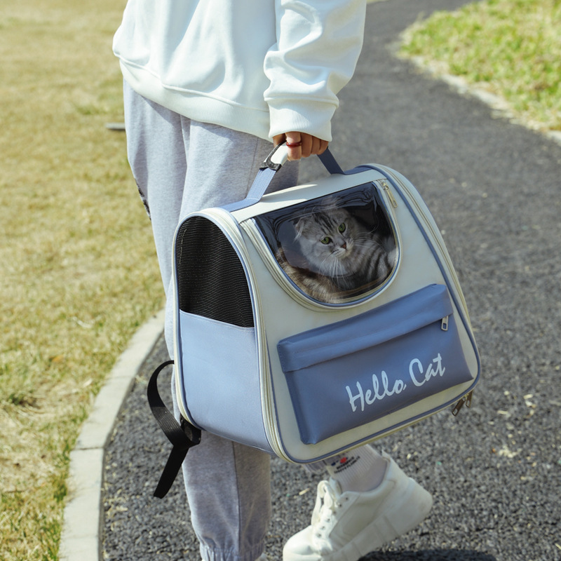 Portable backpack for cat with two shoulders Large capacity cat carrier for cat outing supplies