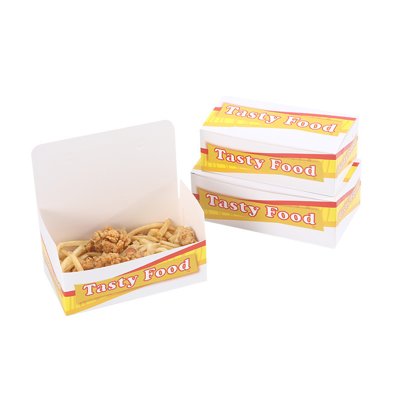 Wholesale Customized Size Disposable Take Away Fried Chicken Cardboard Containers Food Packaging Paper Boxes