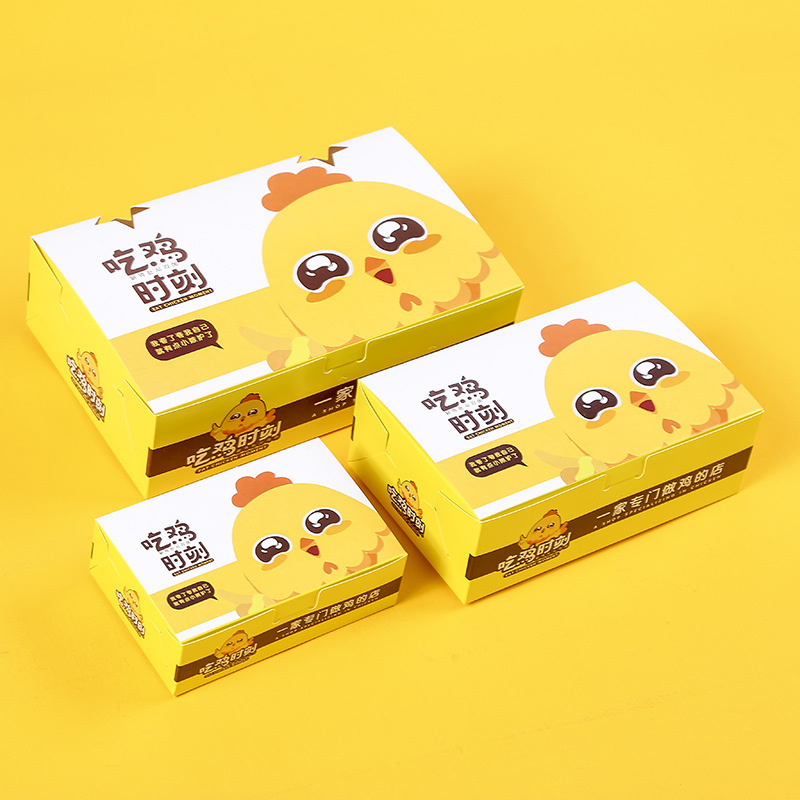 Wholesale Customized Size Disposable Take Away Fried Chicken Cardboard Containers Food Packaging Paper Boxes