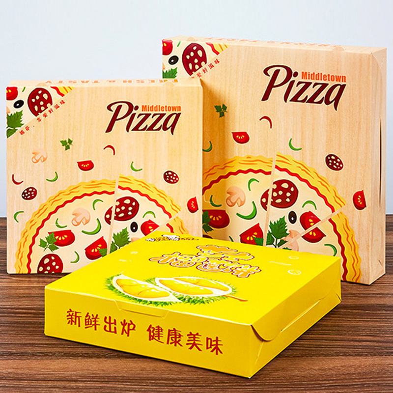 2024 New Custom Pizza Box Reusable 33 35 Cm 7/9/12 Inch Corrugated Paper Pizza Packing Delivery Box With Your Own Logo