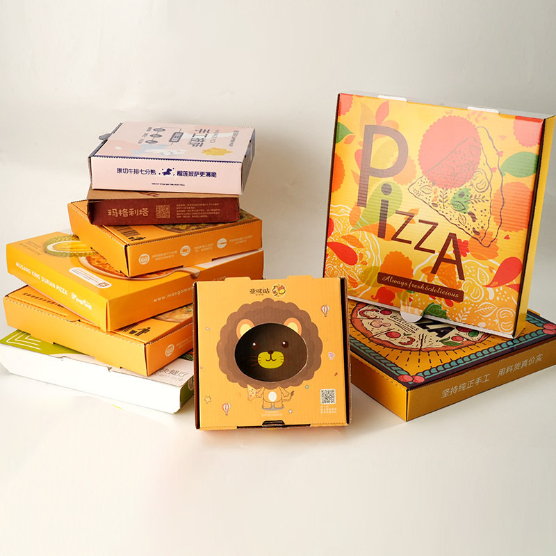 2024 New Custom Pizza Box Reusable 33 35 Cm 7/9/12 Inch Corrugated Paper Pizza Packing Delivery Box With Your Own Logo