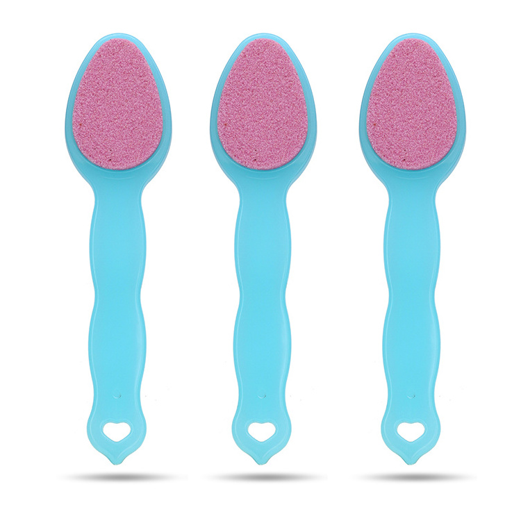 Hot Sale Four Color Pumice Stone Foot Scrubber Double Side Foot File Callus Remover With Plastic Handle