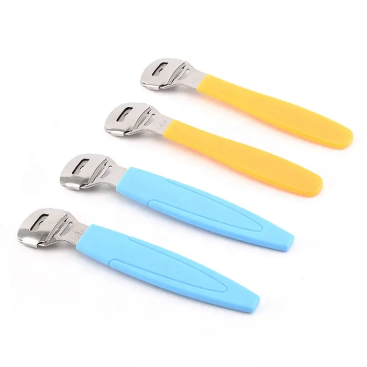 Hot selling pedicure tools small plastic handle foot file callus remover shaving razor for feet