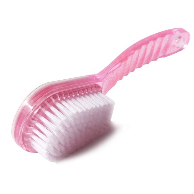 Hot Sale Foot Spa Tool Pink Plastic Handle 2-In-1 Pedicure Foot File Pumice Stone Brush Foot Scrub Brush