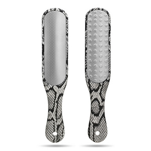 New Arrival Custom Printing Plastic Handle Stainless Steel Double Side Foot File Callus Remover For Pedicure