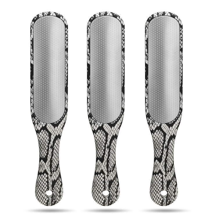 New Arrival Custom Printing Plastic Handle Stainless Steel Double Side Foot File Callus Remover For Pedicure