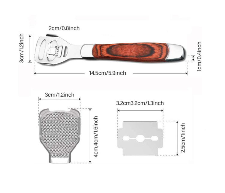 Factory Price Pedicure Foot Shaver Portable Stainless Steel Foot File Callus Shaver With Replace Blade