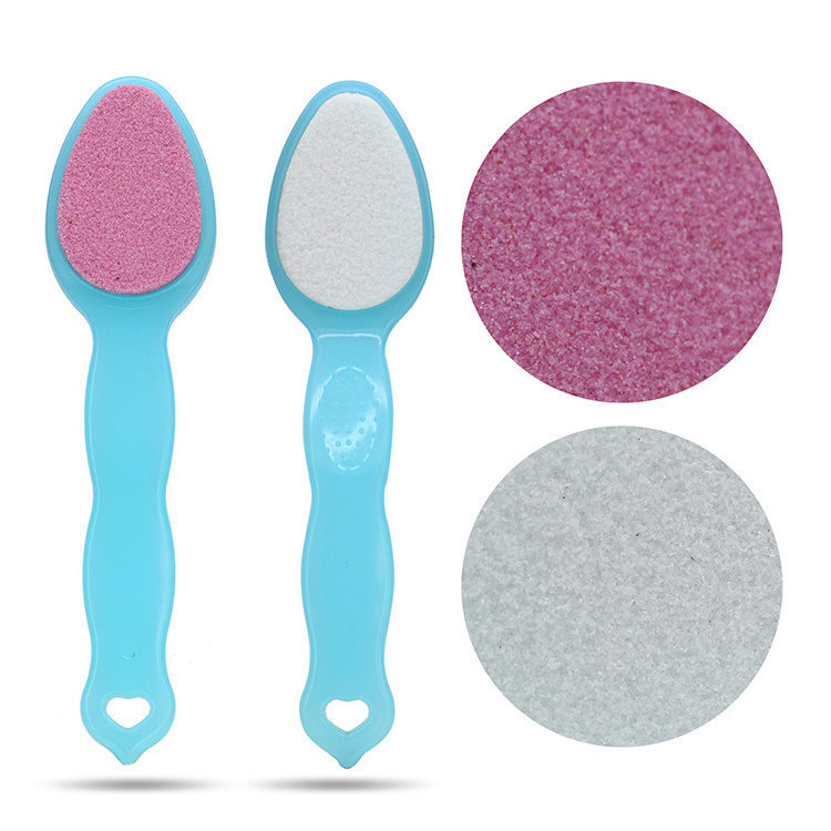 Hot Sale Four Color Pumice Stone Foot Scrubber Double Side Foot File Callus Remover With Plastic Handle