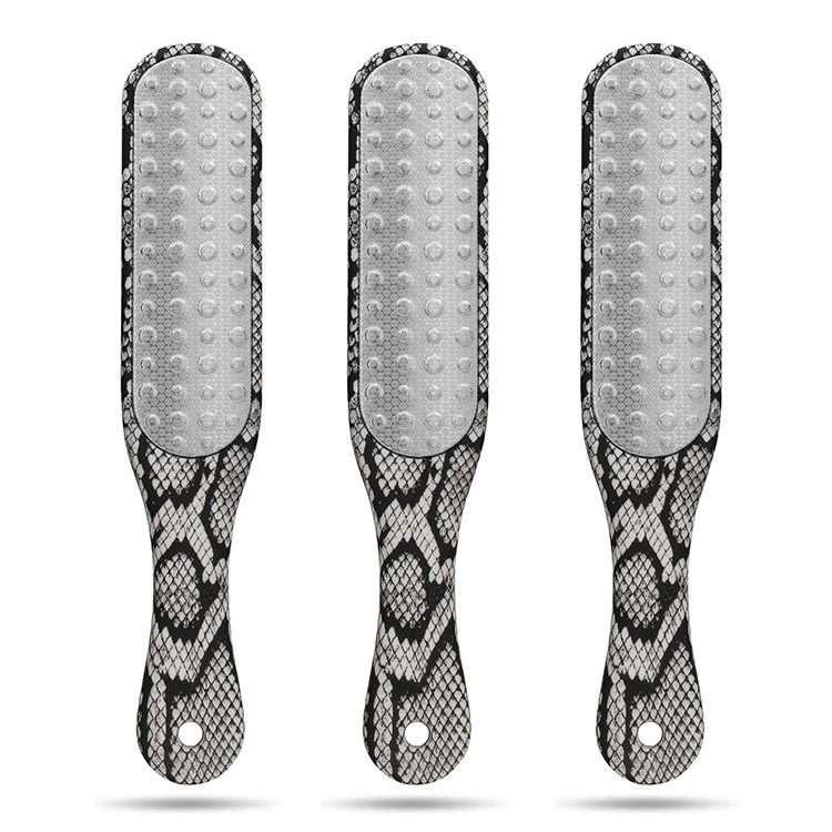 New Arrival Custom Printing Plastic Handle Stainless Steel Double Side Foot File Callus Remover For Pedicure