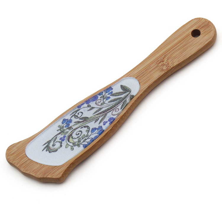 Custom Design Durable Bamboo Foot File Callus Remover Heel Scraper & In Shower Cuticle Foot File