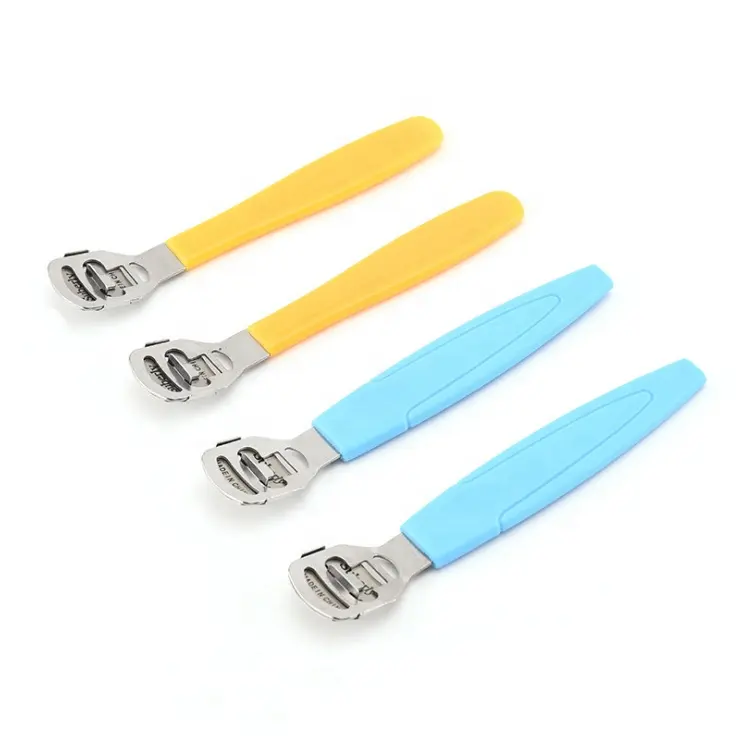 Hot selling pedicure tools small plastic handle foot file callus remover shaving razor for feet