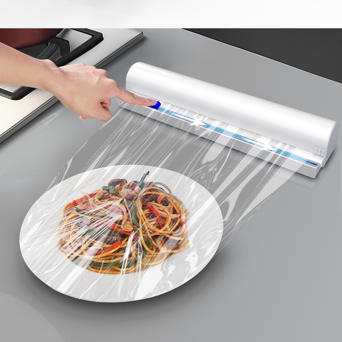 Plastic Food Wrap Cutter Box Dispenser Cling Film Dispenser Cling Wrapper Cutter Kitchen Product