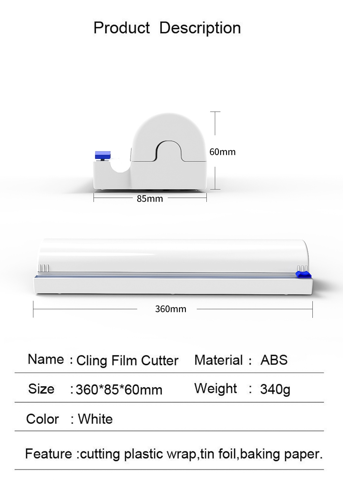 Kitchen Tool Cling Wrap Dispenser With Slide Cutter Aluminum Foil Wrap Dispenser Cling Wrap Dispenser Foil And Plastics