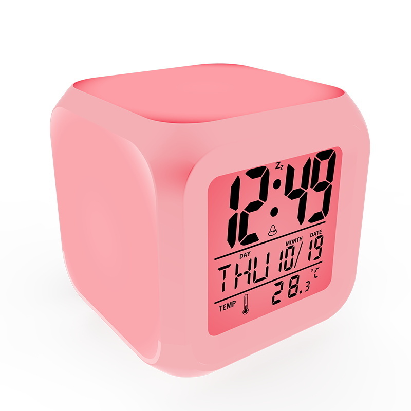 7 Colors Changing Night Light Children Desk Clock Kids Alarm Clock Small Led Digital Clock