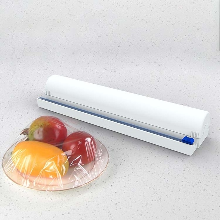 Cling Wrap Dispenser With Slide Cutter Aluminum Foil Paper Organizer Kitchen Tool