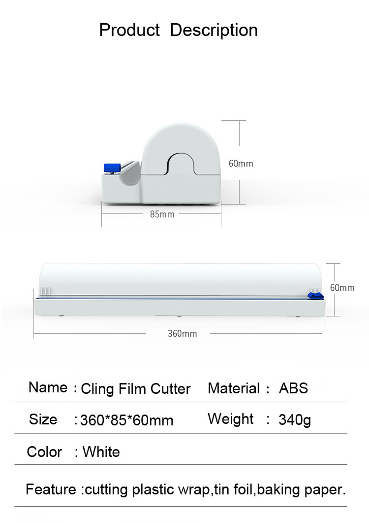 Wholesale New Kitchen Sales Wrap Dispenser With Slide Cutters Refillable Cling Film Slide Cutter