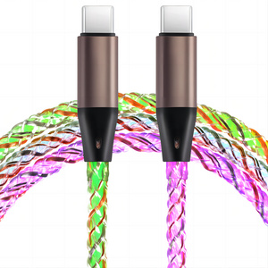 RGB USBC-USBC 3FT RGB Cable LED Light Up Charging Cable RGB Glowing  Type C Charger Cord 60W Fast Charging USB C Cable