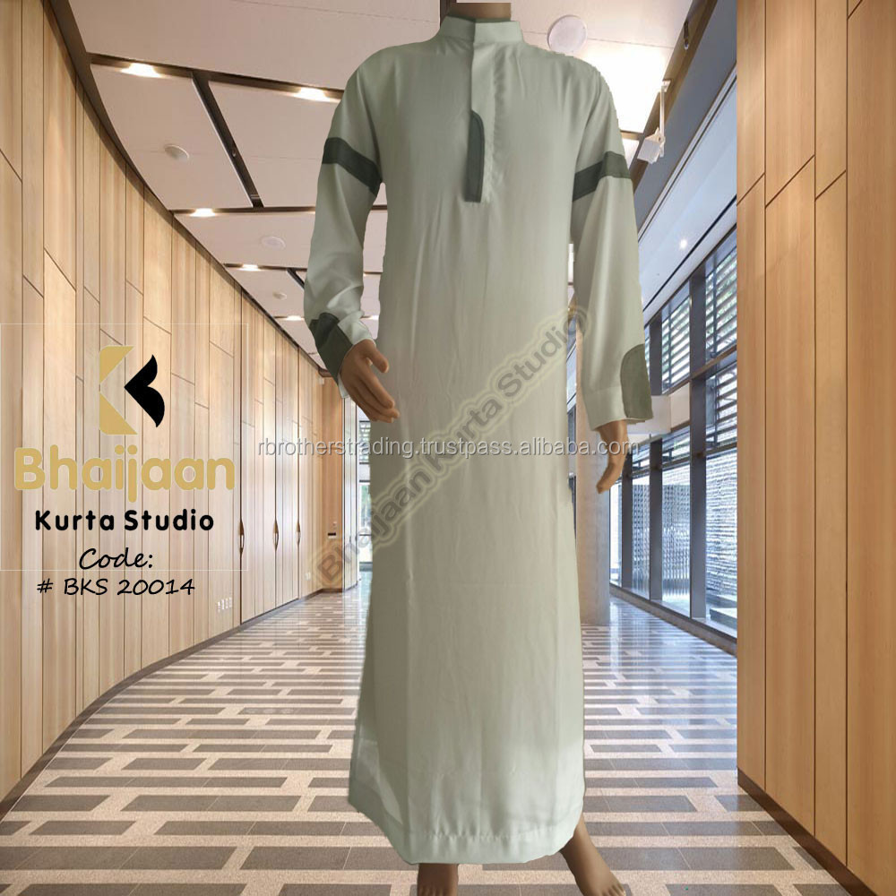 Casual Design Middle East Style White Moroccan Dubai Arabic Thobe For Men