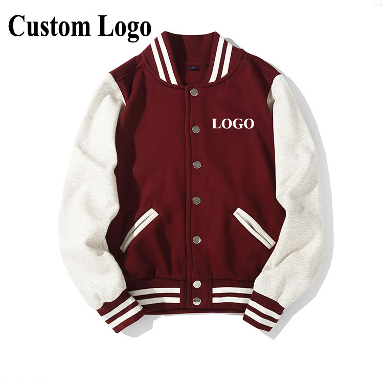 Rbx Custom 270g Cotton Men Old School Varsity Jackets Men Wholesale Blank Cropped Letterman Varsity Jackets Custom