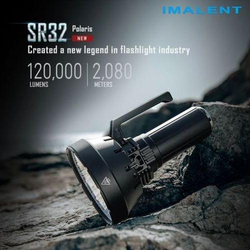 IMALENT SR32 120000 Iumens Flashlight Range 2080m High Power Rechargeable Professional Searchlight