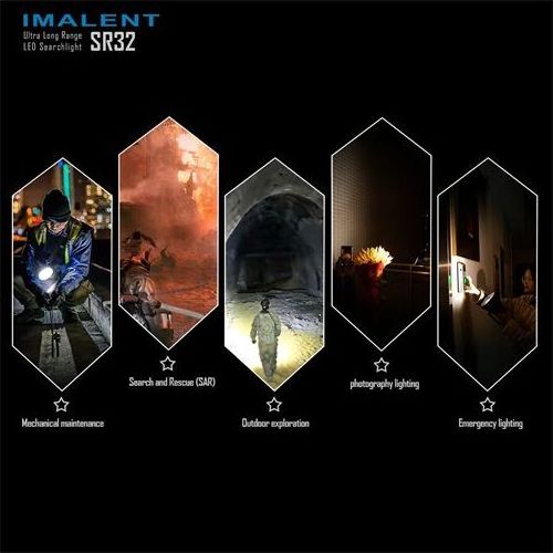 IMALENT SR32 120000 Iumens Flashlight Range 2080m High Power Rechargeable Professional Searchlight