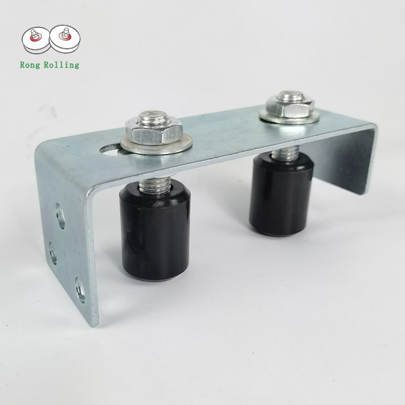 Steel material movable door guide wheel fixing frame,sliding gate gudie rollers with double nylon rollers