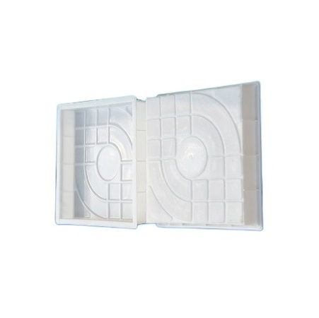 Plastic mould for paver stone by compressing with wet concrete