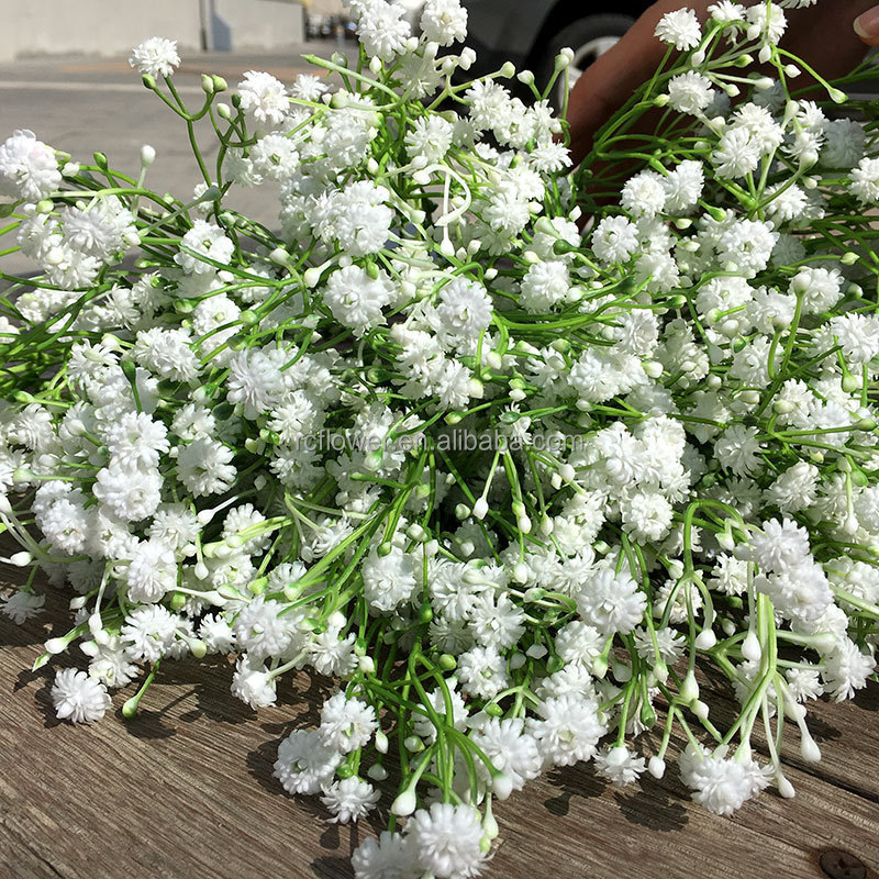 Wholesale artificial white Gypsophila Bouquet centerpiece Wedding Decoration White Real Touch Artificial Baby breath Flower