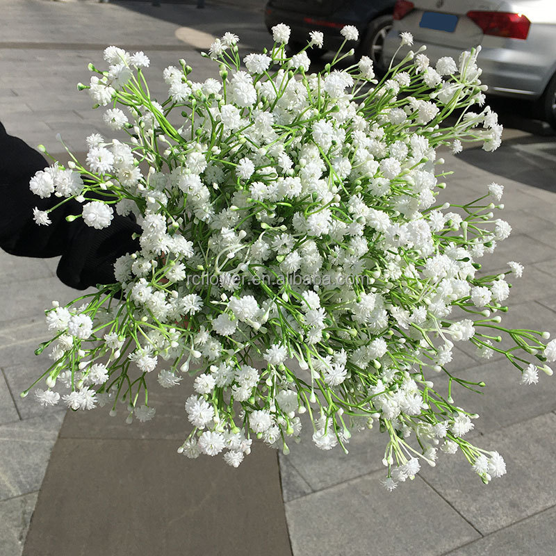 Wholesale artificial white Gypsophila Bouquet centerpiece Wedding Decoration White Real Touch Artificial Baby breath Flower