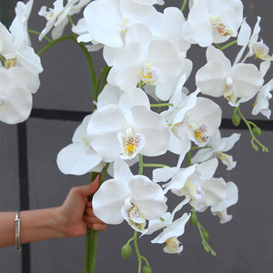 Factory Customized Bulk Silk Artificial Phalaenopsis Wholesale Wedding Decor White Butterfly Orchids Artificial Flowers